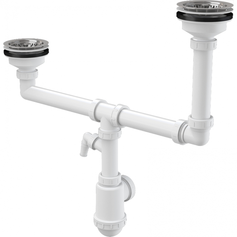 Сифон для кухонной мойки Alcaplast A454P Белый от магазина ЛесКонПром.ру