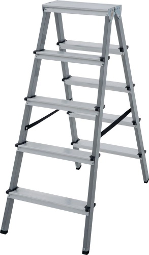 Стремянка стальная двухсторонняя Новая Высота 5 ступеней (арт. 1140205) от магазина ЛесКонПром.ру