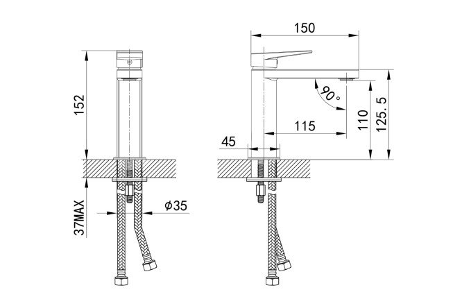 Смеситель для умывальника IDDIS Bridge 80534153 от магазина ЛесКонПром.ру