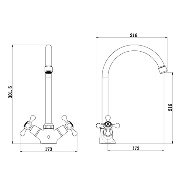Смеситель для кухни FLUMEN Werra бронза от магазина ЛесКонПром.ру