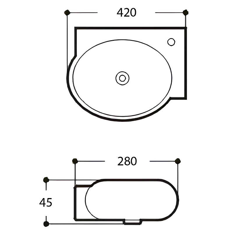 Раковина Aquatek 42 R AQ5304-00 Белая от магазина ЛесКонПром.ру