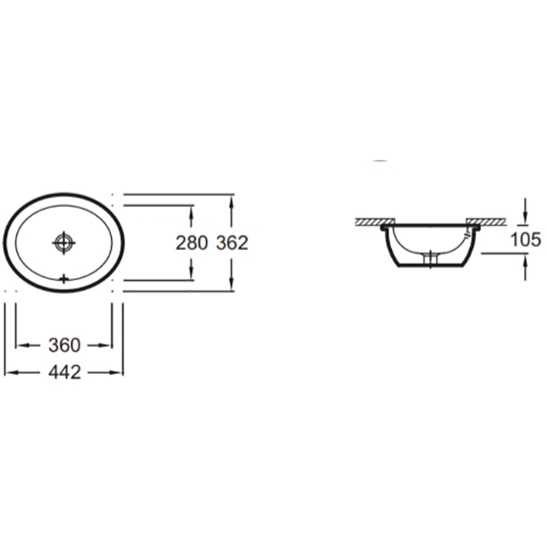 Раковина Jacob Delafon Vox 44 EYI102-00 Белая от магазина ЛесКонПром.ру