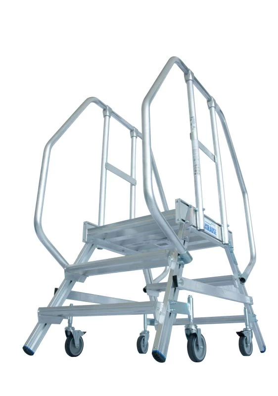 Двухсторонняя передвижная лестница с платформой STABILO 2Х3 ступеней KRAUSE арт.820235 от магазина ЛесКонПром.ру