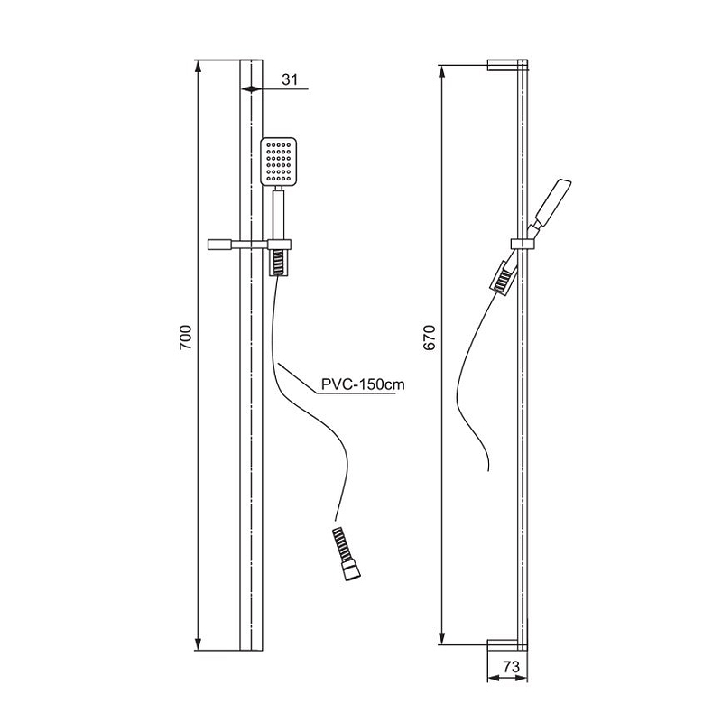 Душевой гарнитур Paini Ravenna RVCR121 Хром от магазина ЛесКонПром.ру