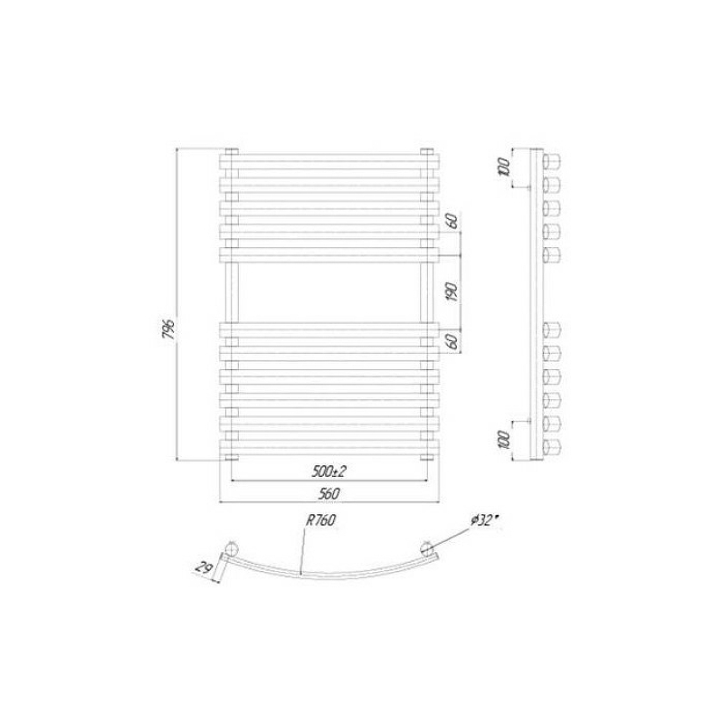 Водяной полотенцесушитель Ravak Elegance 50х80 X04000083675 Хром от магазина ЛесКонПром.ру