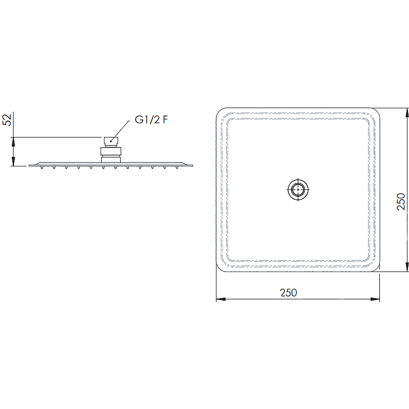 Верхний душ Remer 357UFD25X Хром от магазина ЛесКонПром.ру