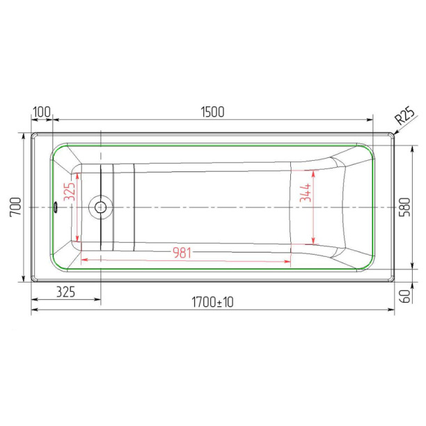Ванна чугунная УНИВЕРСАЛ Оптима 170х70х39 см от магазина ЛесКонПром.ру