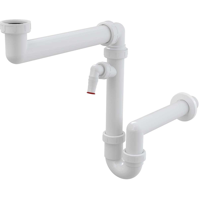 Сифон для кухонной мойки Alcaplast A872P Белый от магазина ЛесКонПром.ру