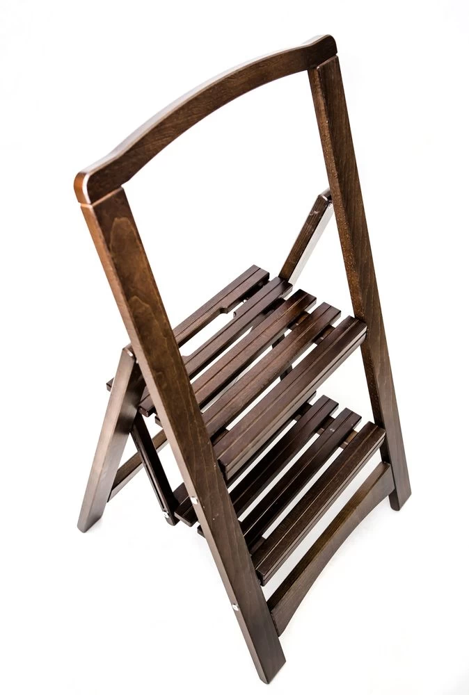 Стремянка деревянная с широкими ступенями Hoz-Block Микки 2 ступени Венге (арт. СДМ-2В) от магазина ЛесКонПром.ру