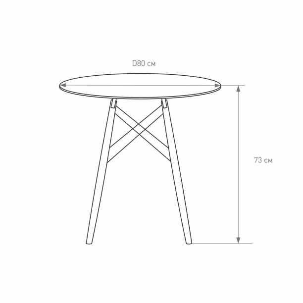 Стол кухонный KITRO d80 см белый от магазина ЛесКонПром.ру