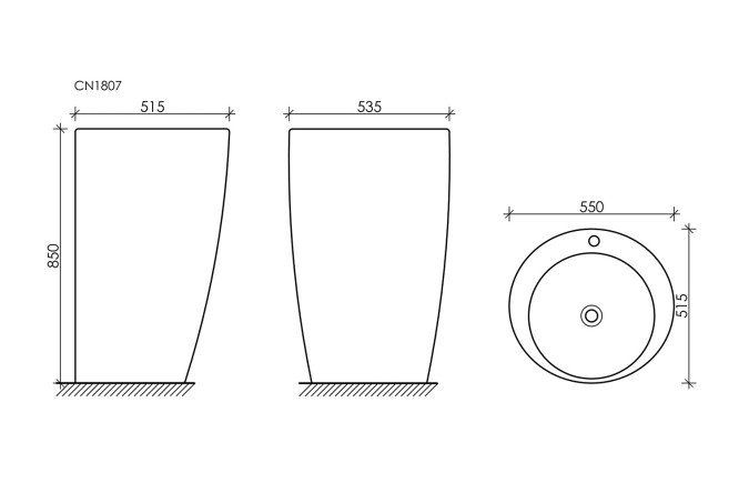 Умывальник моноблок напольный CERAMICA NOVA CN1807 80551297 от магазина ЛесКонПром.ру