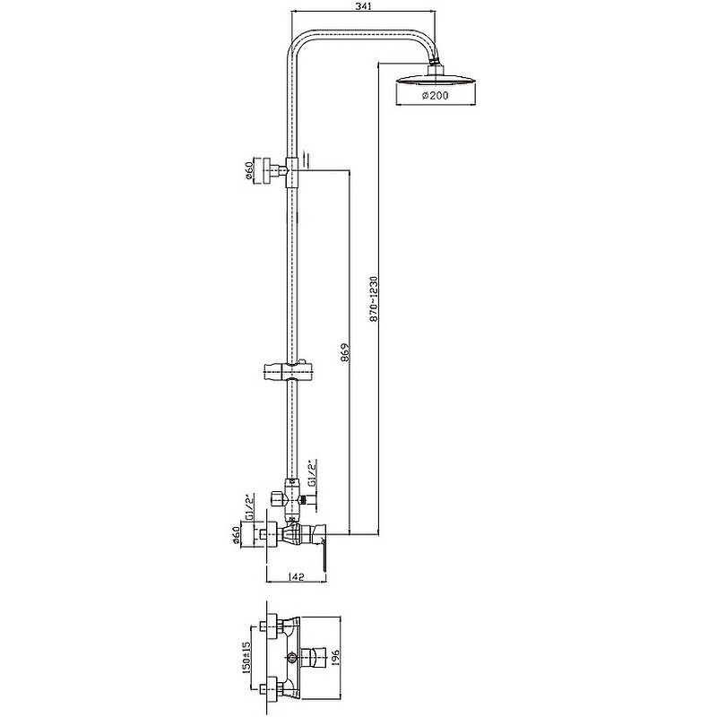 Душевая система Haiba HB2411 Хром от магазина ЛесКонПром.ру
