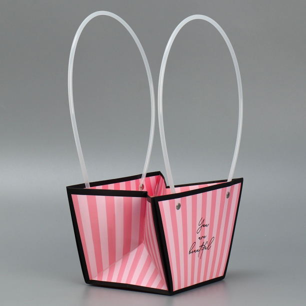 Сумка для цветов Нежность 20х12х20 см розовая от магазина ЛесКонПром.ру