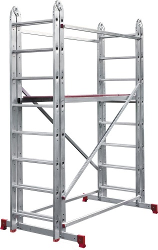 Алюминиевая Вышка-тура многофункциональная  НОВАЯ ВЫСОТА с рабочей высотой до 5,4 м. Арт. 2440228 от магазина ЛесКонПром.ру