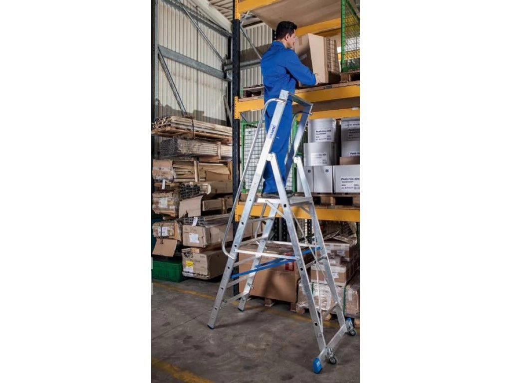 Стремянка алюминиевая Krause Stabilo с большой площадкой 9 ступеней (арт. 127792) от магазина ЛесКонПром.ру