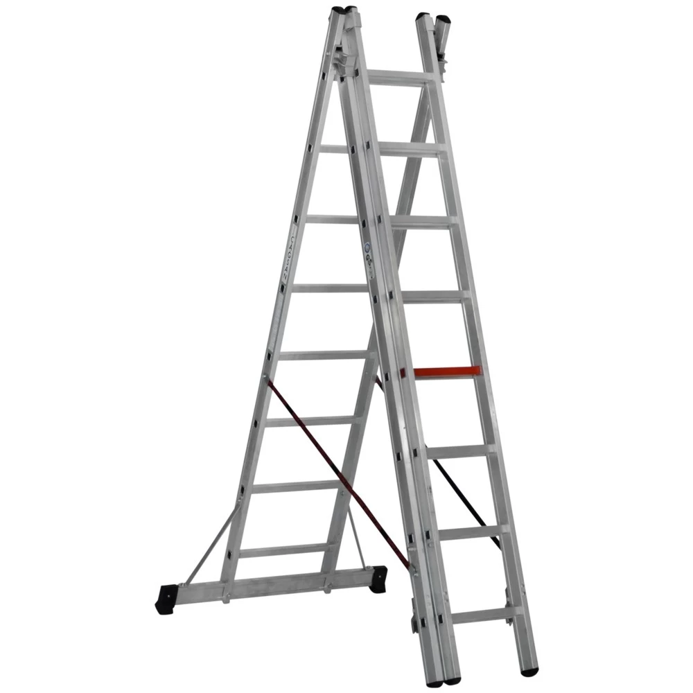 Трехсекционная алюминиевая лестница 3х11 CAGSAN арт.TS211 от магазина ЛесКонПром.ру