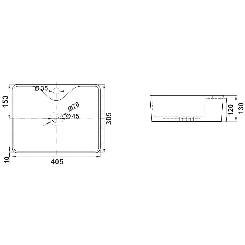 Раковина-чаша Melana 41 MLN-7291X Белая от магазина ЛесКонПром.ру