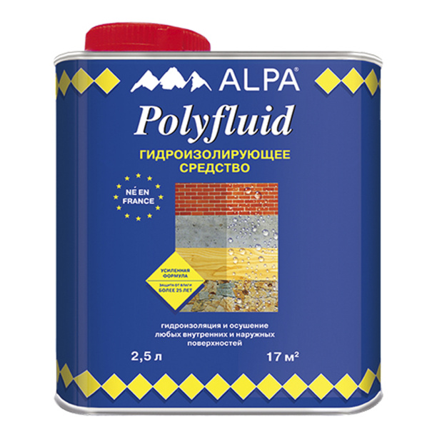 Гидроизоляция жидкая Polyfluid Alpa 2,5 л от магазина ЛесКонПром.ру