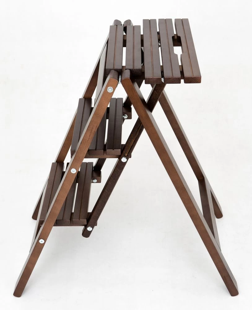 Стремянка-табурет деревянная с широкими ступенями Hoz-Block Микки 3 ступени Черная (арт. СДМТ-3Ч) от магазина ЛесКонПром.ру