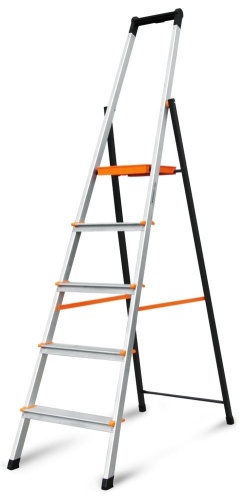 Стремянка алюминиевая Эйфель 5 ступеней (арт. Фаворит-105) от магазина ЛесКонПром.ру