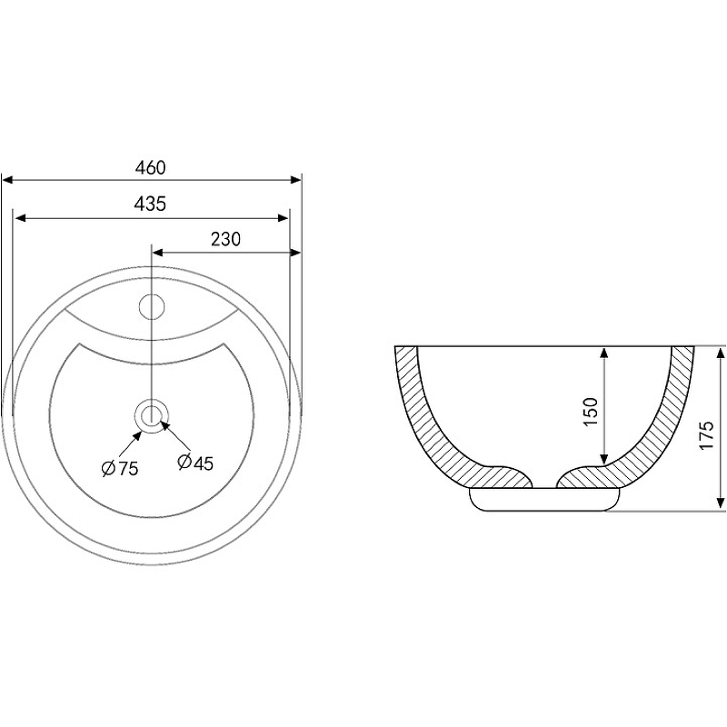 Раковина Abber Bequem 46 AC2101 Белая от магазина ЛесКонПром.ру