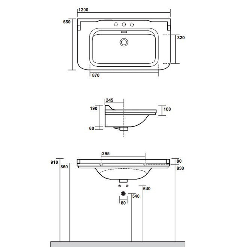 Раковина Kerasan Waldorf 120 4144K1bi/cr*1 Белая от магазина ЛесКонПром.ру