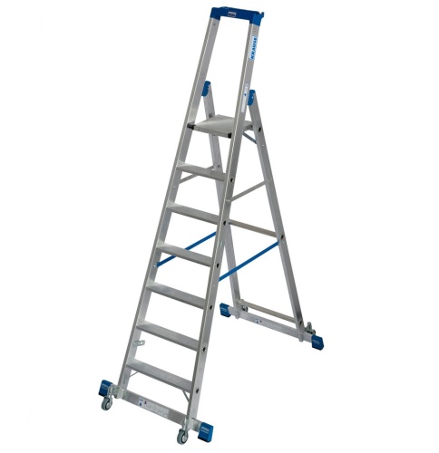 Стремянка алюминиевая Krause Stabilo с траверсой 7 ступеней (арт. 127310) от магазина ЛесКонПром.ру