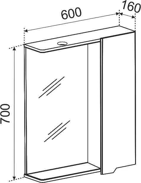 Зеркало Emmy Агата 60 R от магазина ЛесКонПром.ру