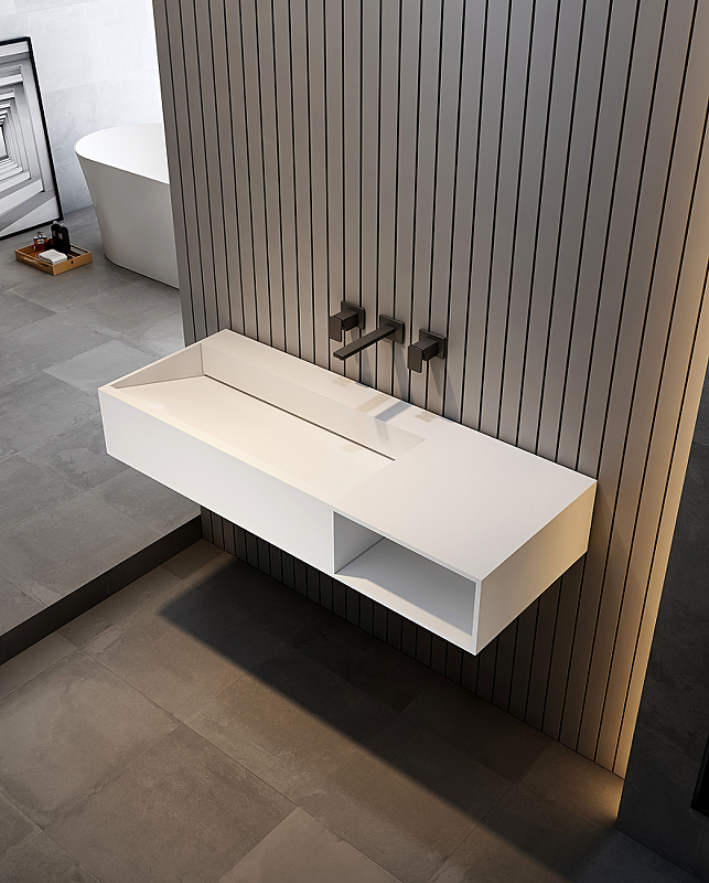 Раковина Abber Stein 120 AS2640L подвесная Белая от магазина ЛесКонПром.ру