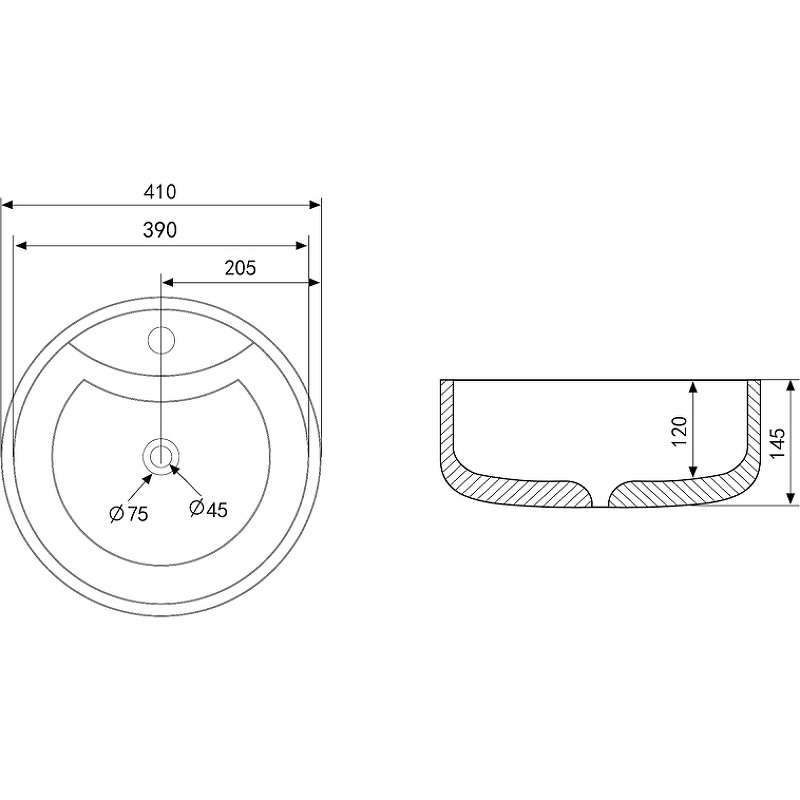 Раковина Abber Bequem 40 AC2104 Белая от магазина ЛесКонПром.ру