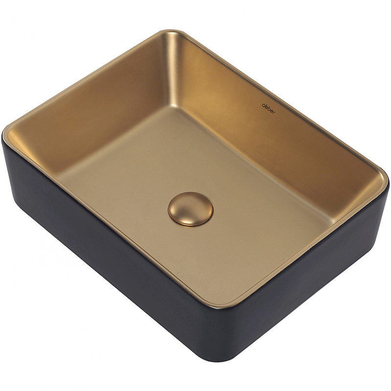 Раковина-чаша Abber Rechteck 49 AC2212BG Золото матовое Черная от магазина ЛесКонПром.ру