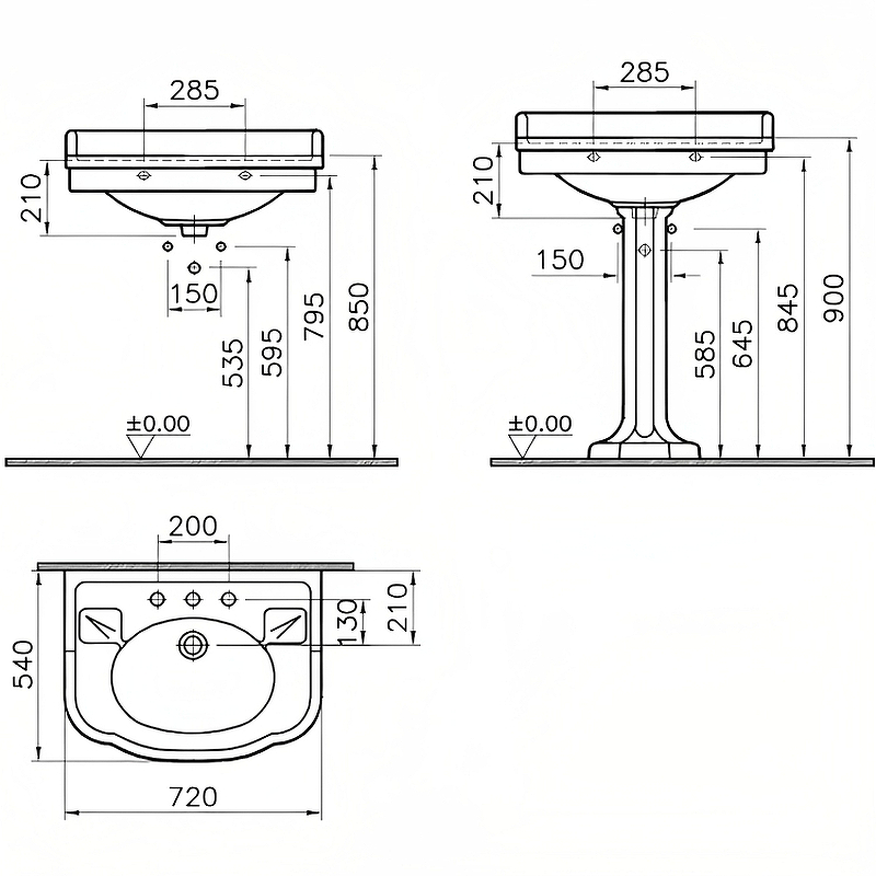 Раковина Vitra Efes 72 6055B003-0001 Белый от магазина ЛесКонПром.ру