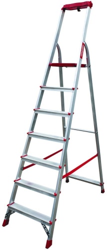 Стремянка алюминиевая профессиональная с органайзером Новая Высота 7 ступеней (арт. 3115107) от магазина ЛесКонПром.ру