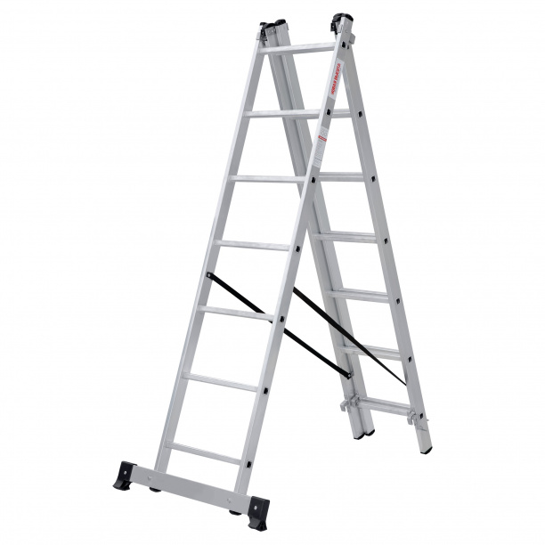 Лестница трехсекционная Новая Высота алюминиевая 7 ступеней от магазина ЛесКонПром.ру