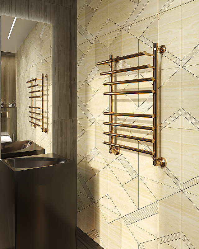 Водяной полотенцесушитель EWRIKA Медея Pr 80x50 Золото от магазина ЛесКонПром.ру