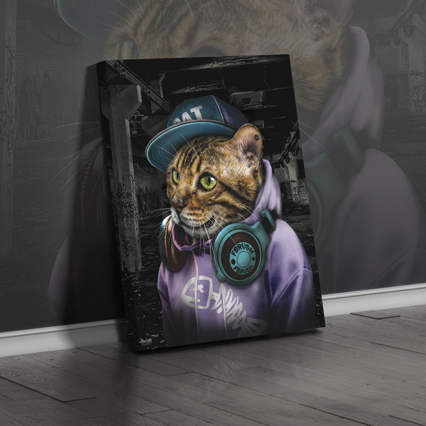 Канвас 40х50 см Кот-хипстер 2 от магазина ЛесКонПром.ру