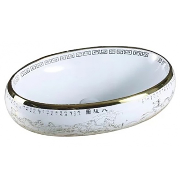 Раковина-чаша CeramaLux 59 472 Белая Золотая от магазина ЛесКонПром.ру