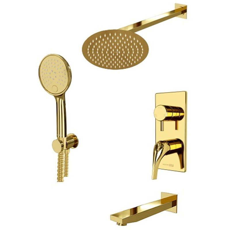 Душевая система WasserKRAFT А71208 Золото от магазина ЛесКонПром.ру