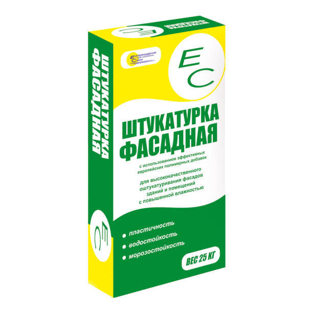Цементная штукатурка ЕС серая 25 кг от магазина ЛесКонПром.ру