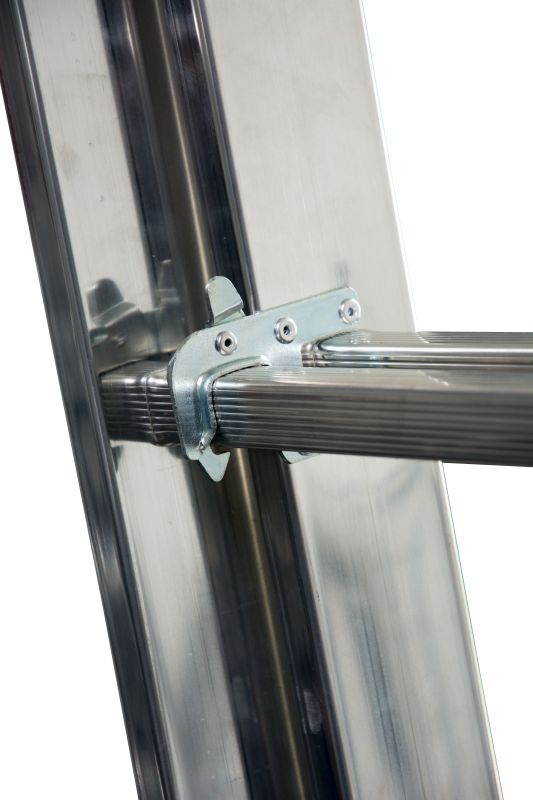 Лестница алюминиевая трехсекционая с допфункцией KRAUSE TRIBILO 3х10 от магазина ЛесКонПром.ру