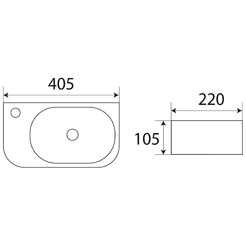 Раковина Melana 40 L MLN-78204L Белая от магазина ЛесКонПром.ру