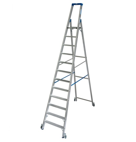 Стремянка алюминиевая Krause Stabilo с роликами 12 ступеней (арт. 124678) от магазина ЛесКонПром.ру