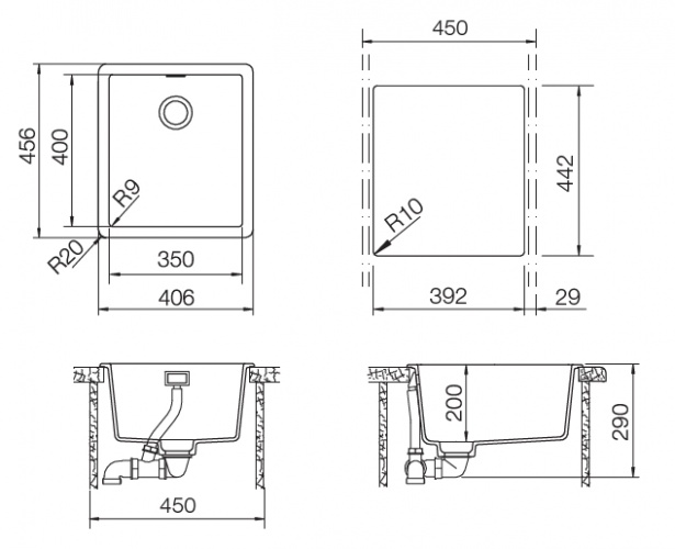 Кухонная мойка BROOKLYN 45 CRISTALITE 700879 SCHOCK от магазина ЛесКонПром.ру