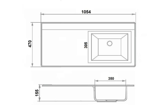 Умывальник встраиваемый сверху Gamma левое крыло 80538147 от магазина ЛесКонПром.ру