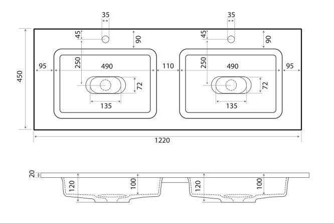 Раковина встраиваемая сверху Modul 80542948 от магазина ЛесКонПром.ру