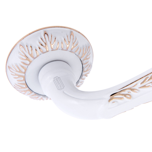 Дверные ручки A-409WPB белый/золото от магазина ЛесКонПром.ру