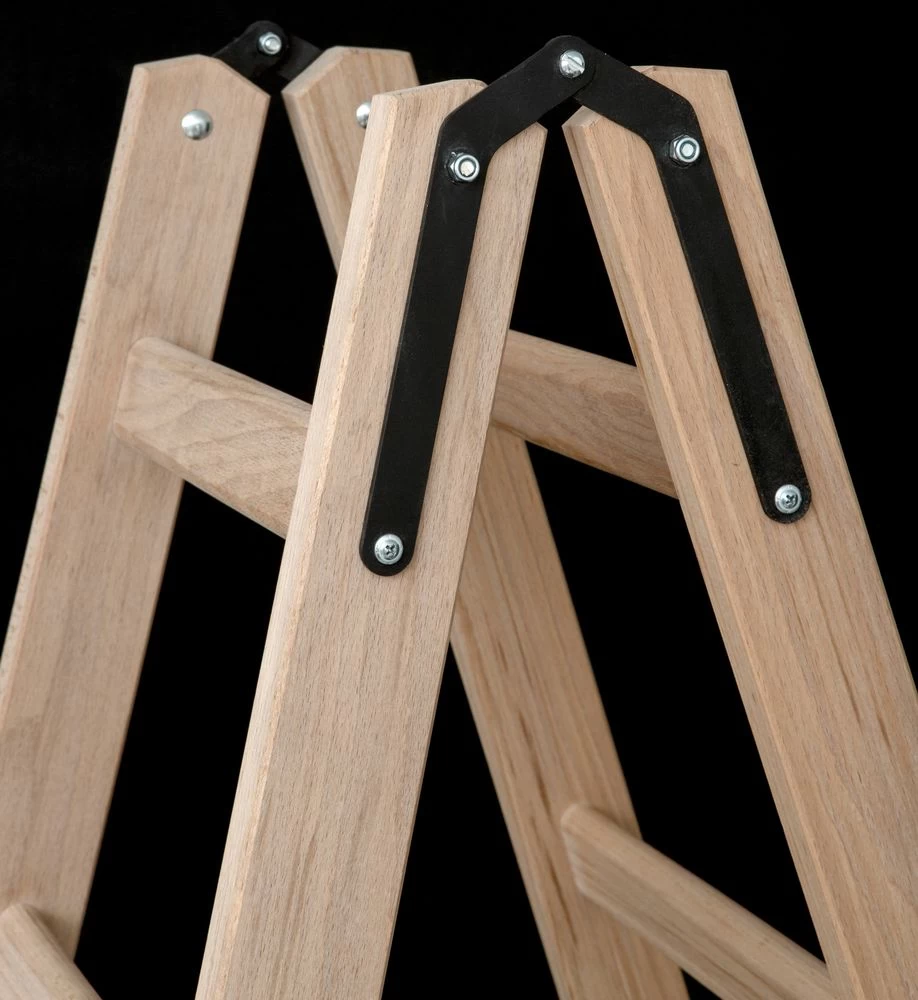 Стремянка двухсторонняя деревянная с перекладинами Hoz-Block Маляр 2х9 ступеней (арт. СДДМ-9) от магазина ЛесКонПром.ру