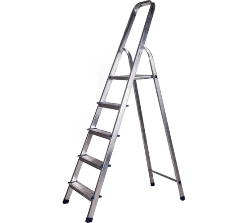 Стремянка алюминиевая с алюминиевыми ступенями STAIRS ЛАЙТ 5 ступеней (арт. AST 05) от магазина ЛесКонПром.ру