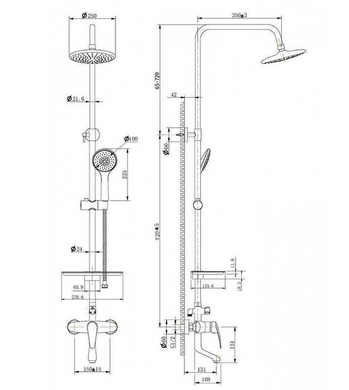 Душевая система Lemark Linara LM0462C Хром от магазина ЛесКонПром.ру