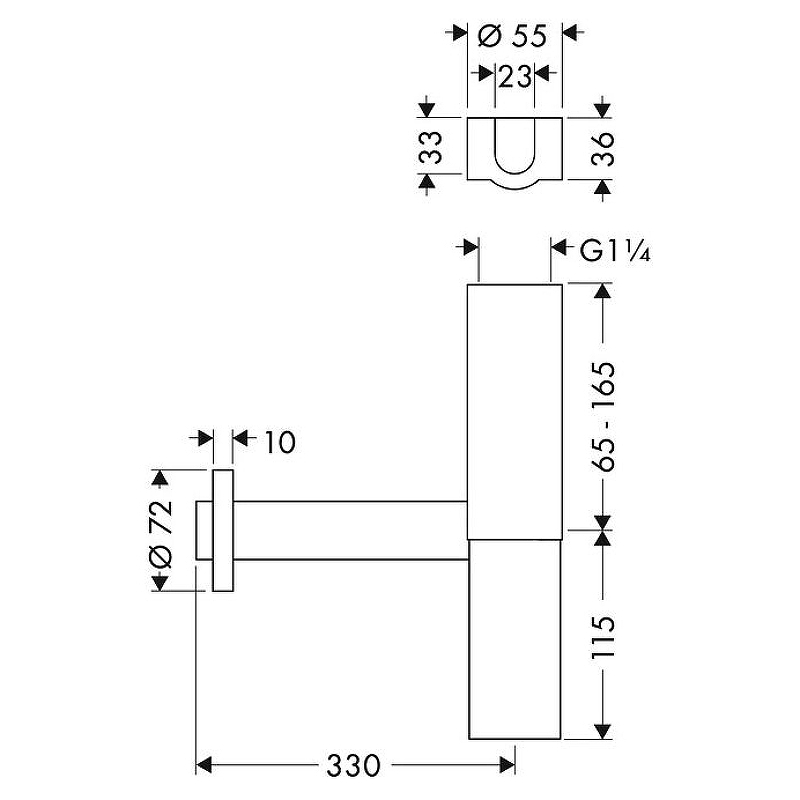 Сифон для раковины Hansgrohe Flowstar 52100820 Шлифованный никель от магазина ЛесКонПром.ру